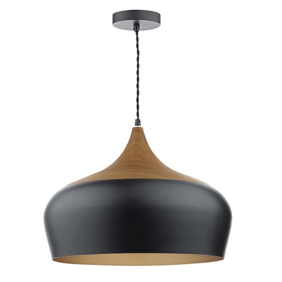 Gaucho 1 Light Pendant Black Large
