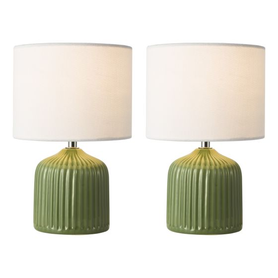 Gigi Twin Pack Table Lamp Green With Shade