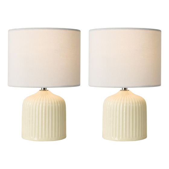 Gigi Twin Pack Table Lamp Cream With Shade