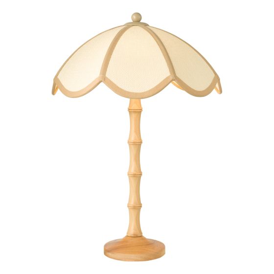 Giuliana 2 Light Table Lamp Wood with Rattan Shade