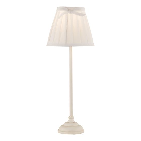 Grace Table Lamp Matt Cream With Pleated Shade