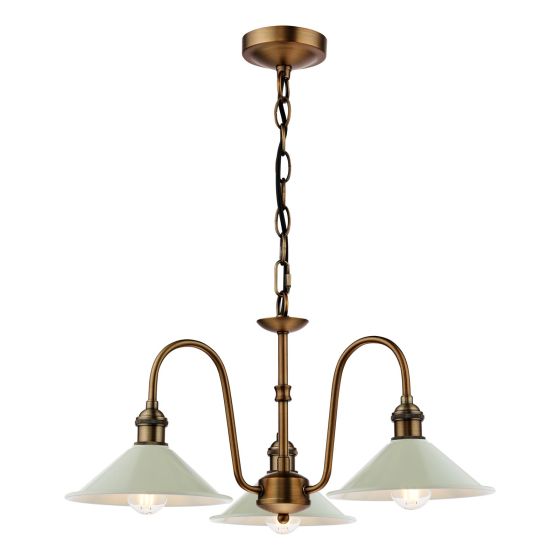 Hadano 3 Light Pendant Antique Bronze with Matt Cashmere/Taupe Metal Shades 18cm