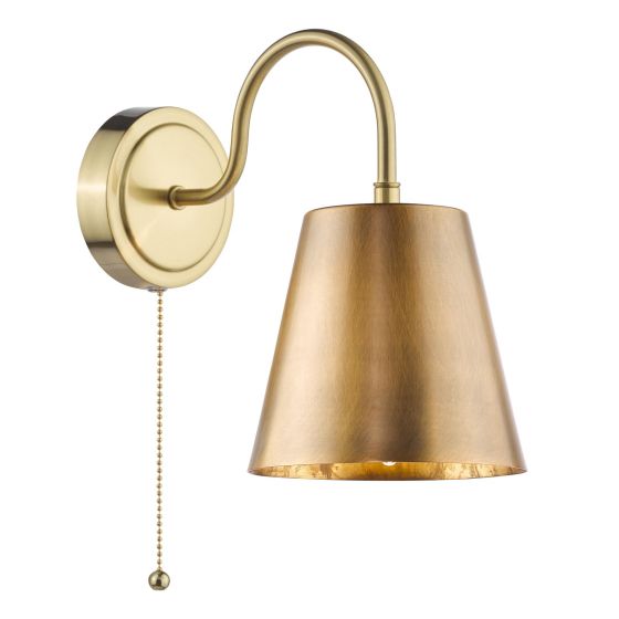 Hadano Wall Light Natural Brass with Antique Bronze Metal Shade