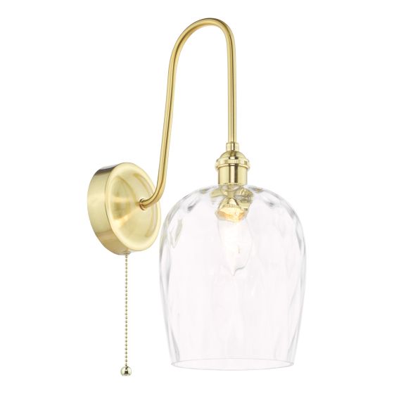 Hadano Wall Light Natural Brass and Glass