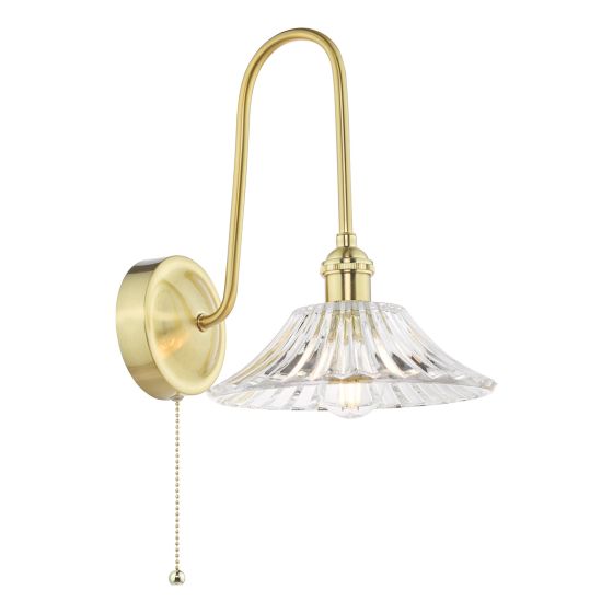 Hadano Wall Light Natural Brass and Glass