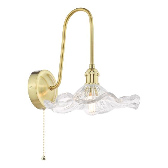 Hadano Wall Light Natural Brass and Glass