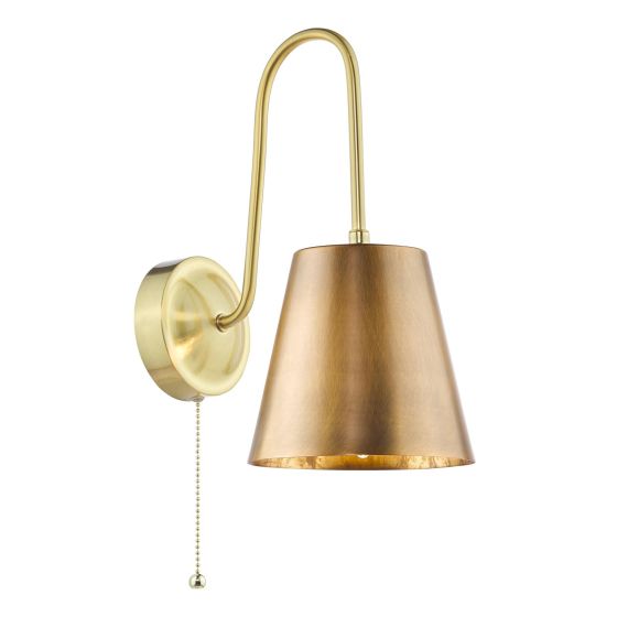 Hadano Wall Light Natural Brass with Antique Bronze Metal Shades