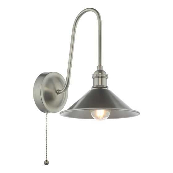 Hadano Wall Light Antique Chrome and Antique Pewter
