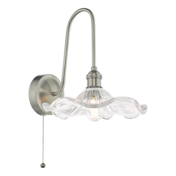 Hadano Wall Light Antique Chrome and Glass