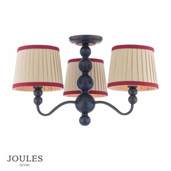 Joules Harewood 3 Light Semi-Flush Matt Blue With Shade