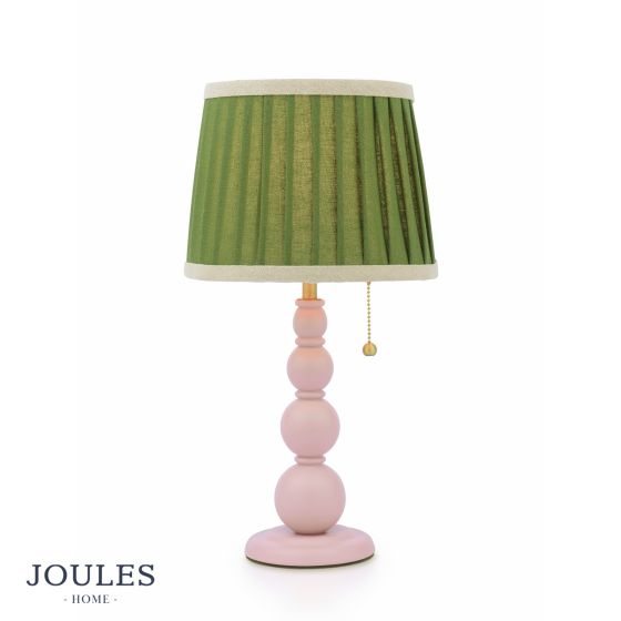 Joules Harewood Table Lamp Matt Pink and Matt Antique Brass With Shade