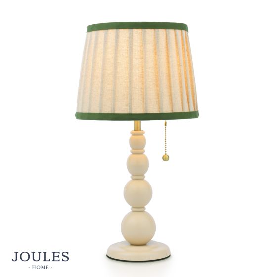 Joules Harewood Table Lamp Matt Cream and Matt Antique Brass With Shade