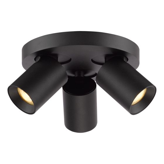 Hiro 3 Light Plate Spotlight Matt Black