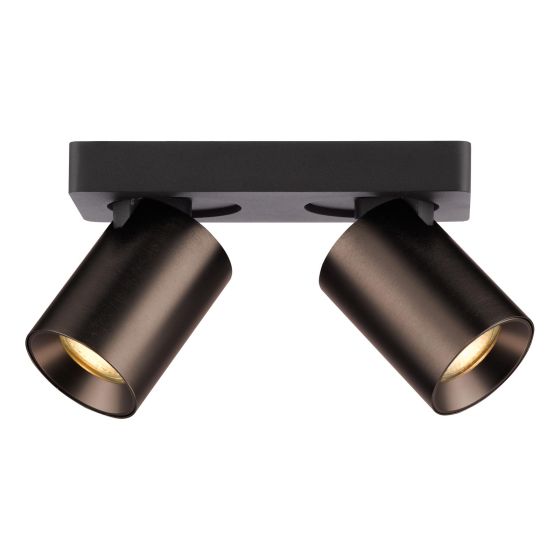 Hiro 2 Light Bar Spotlight Satin Bronze and Matt Black