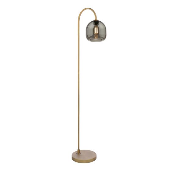 Idra Floor Lamp Aged Bronze and Smoked Glass