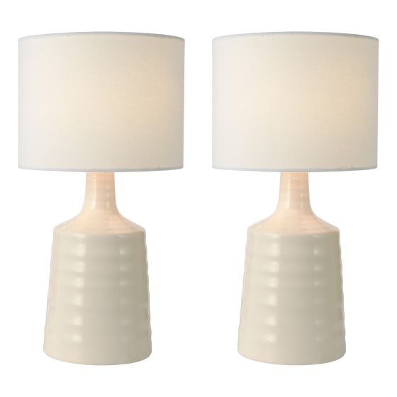 Inci Twin Pack Table Lamp Cream With Shade