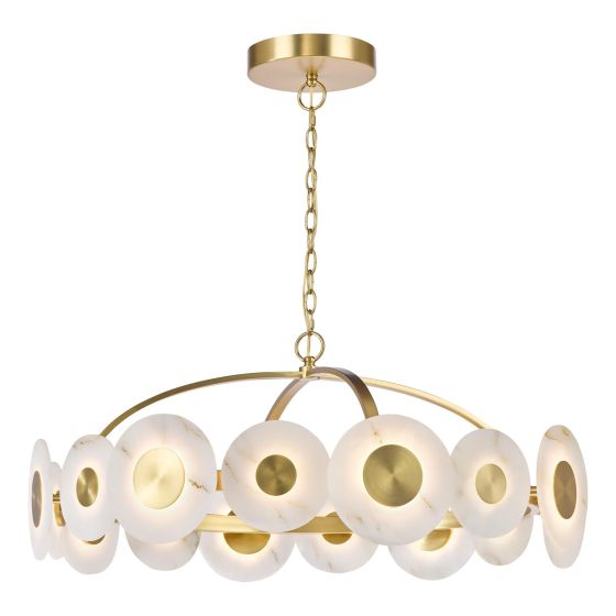 Irela Pendant Matt Brass and Alabaster LED
