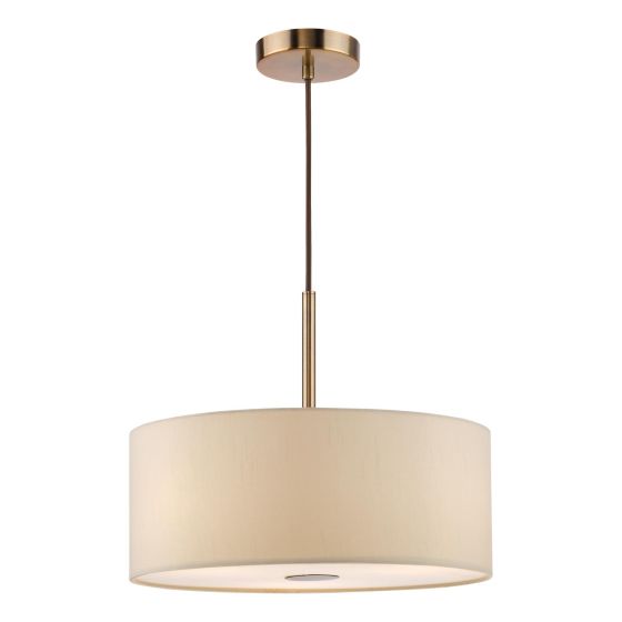 Isla 3 Light Pendant Antique Bronze and Ecru Shade 40cm