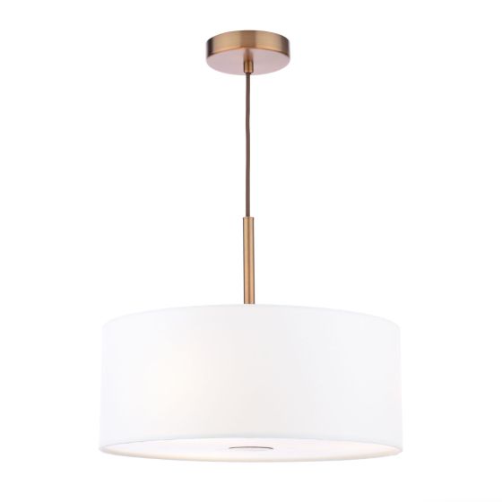 Isla 3 Light Pendant Antique Bronze and Ivory Shade 40cm
