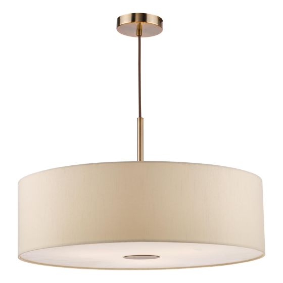 Isla 3 Light Pendant Antique Bronze and Ecru Shade 60cm