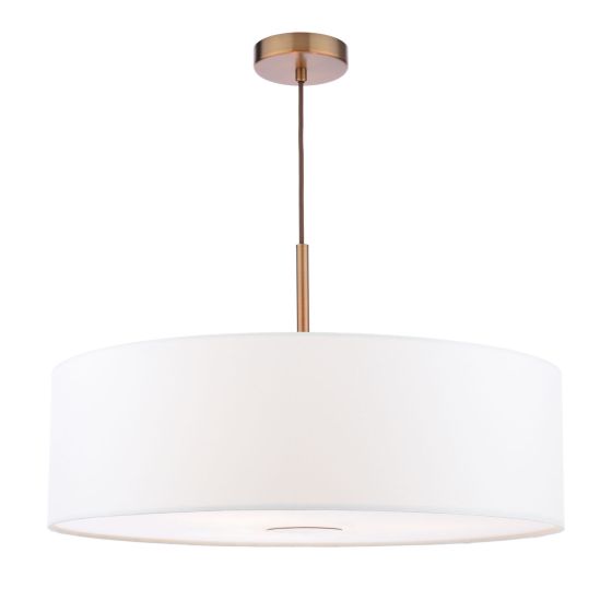 Isla 3 Light Pendant Antique Bronze and Ivory Shade 60cm