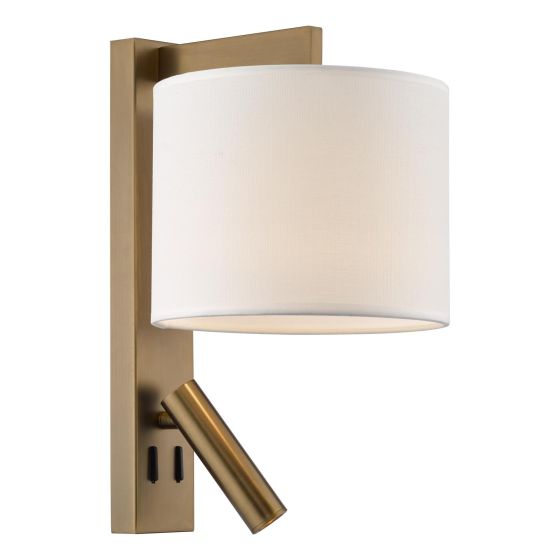 Itala Wall Light Antique Bronze With Shade LED