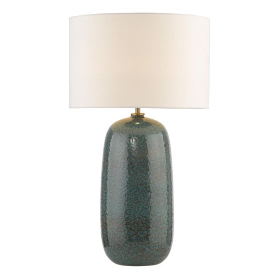 Jadis Table Lamp Blue Ceramic With Ivory Linen Shade