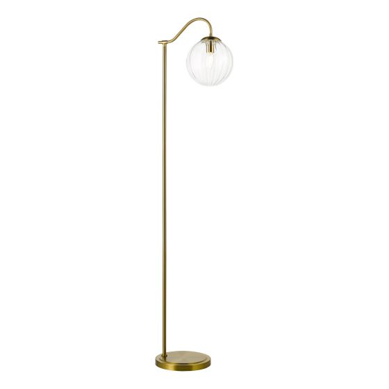Jocelyn Floor Lamp Natural Brass and Glass