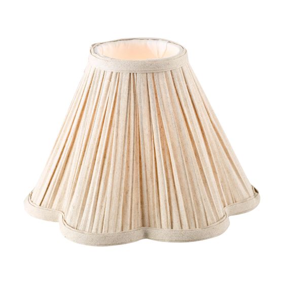 Joie Taupe Pleated Linen Scalloped Shade 25cm