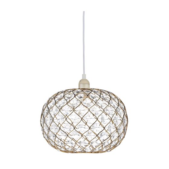 Juanita Easy Fit Pendant Gold and Clear Faceted Plastic