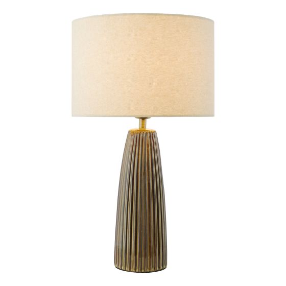 Kaulana Table Lamp Brown Ceramic With Shade
