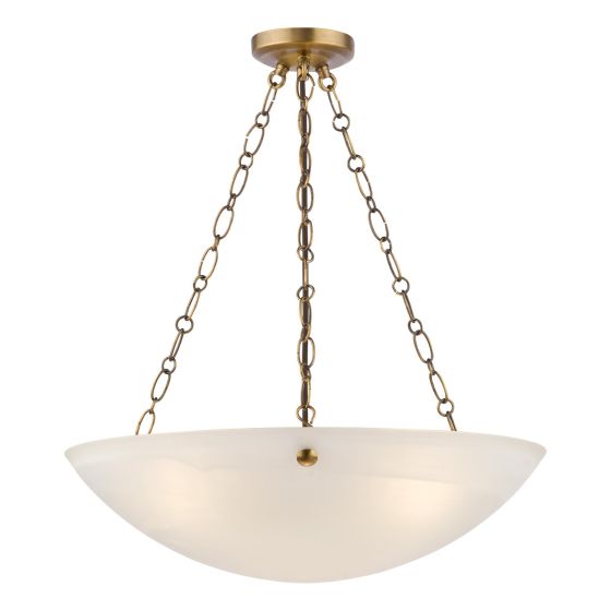 Keita 3 Light Pendant Antique Bronze and Alabaster Glass