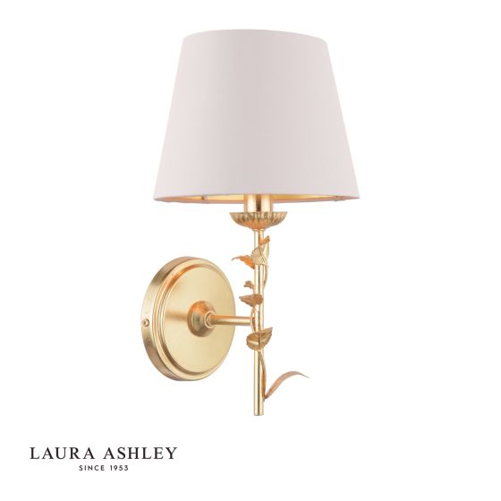 Laura Ashley Halton Wall Light Distressed Gold Leaf With Shade