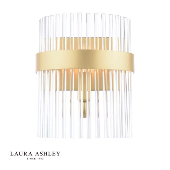 Laura Ashley Alexa Wall Light Glass and Matt Antique Brass