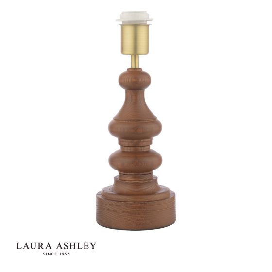 Laura Ashley Millbrook Table Lamp Dark Wood and Industrial Brass Base Only