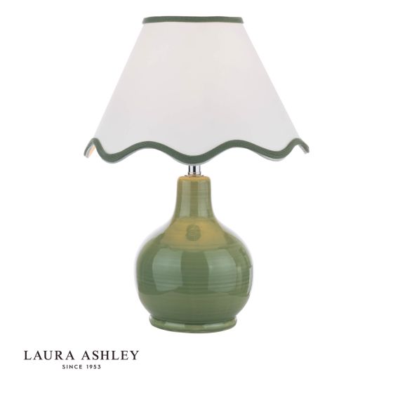 Laura Ashley Bramhope Table Lamp Green Ceramic With Shade
