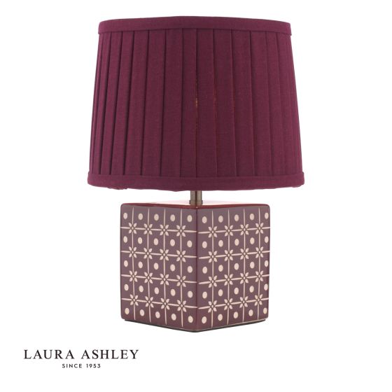 Laura Ashley Claudina Table Lamp Purple Ceramic and Antique Brass With Shade