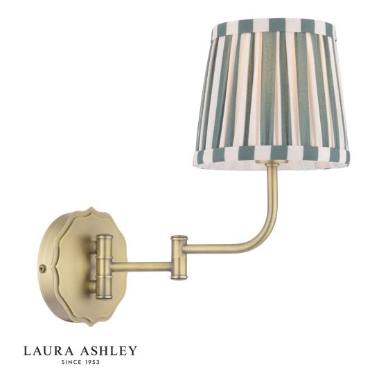 Laura Ashley Denwick Wall Light Matt Antique Brass With Shade