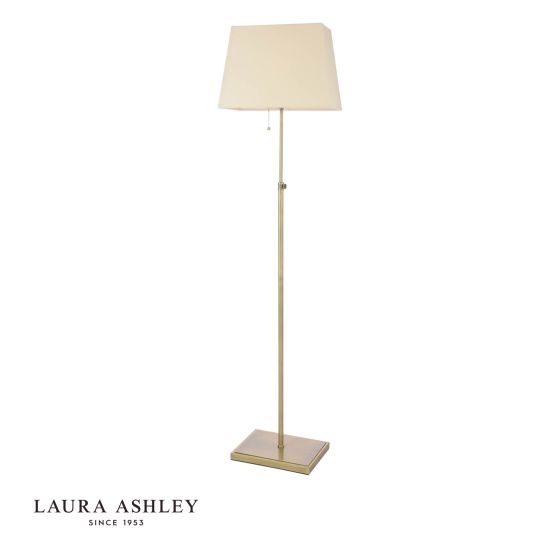 Laura Ashley Bartley Floor Lamp Antique Brass With Shade