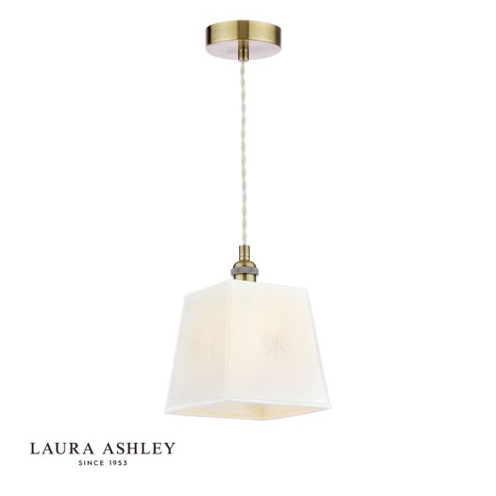 Laura Ashley Porcelain Pendant Cream and Antique Brass
