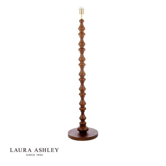 Laura Ashley Millbrook Floor Lamp Dark Wood and Industrial Brass Base Only