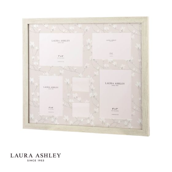 Laura Ashley Magnolia Photo Frame Matt White and Grey
