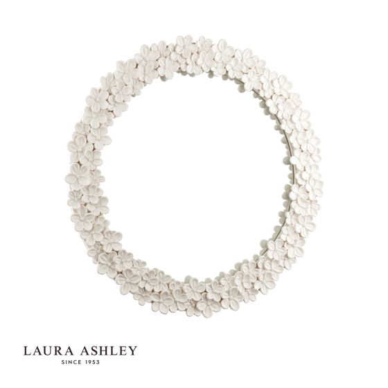 Laura Ashley Romsey Mirror Matt White 65cm