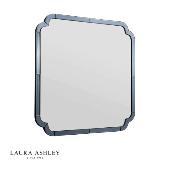 Laura Ashley Martham Mirror Smoked Blue 65 X 65cm