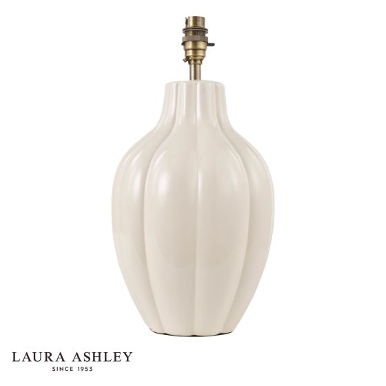 Laura Ashley Scallop Table Lamp Cream Ceramic and Matt Antique Brass Base Only