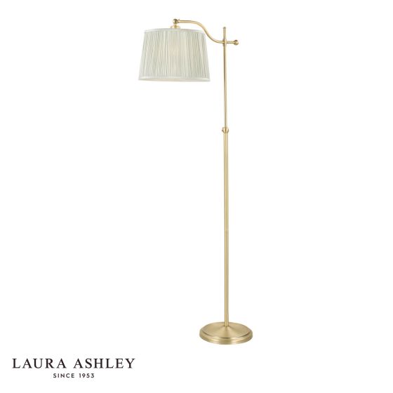 Laura Ashley Hemsley Floor Lamp Matt Antique Brass With Shade