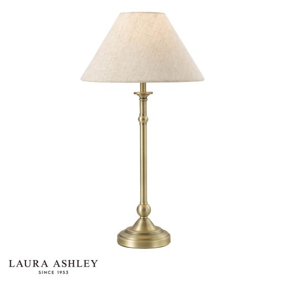 Laura Ashley Ludchurch Table Lamp Matt Antique Brass With Shade