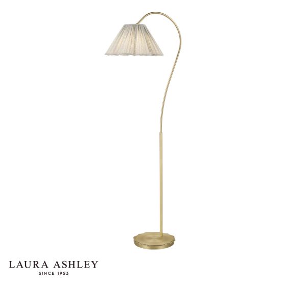Laura Ashley Willowbrook Floor Lamp Matt Antique Brass With Shade