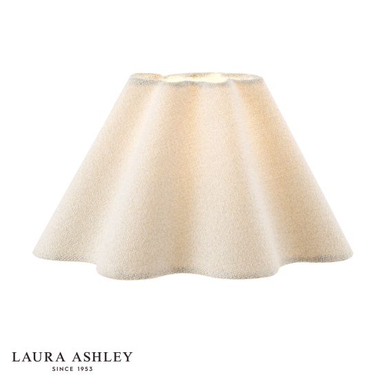 Laura Ashley Wavy Cream Cotton Scalloped Shade 26cm/10 Inch