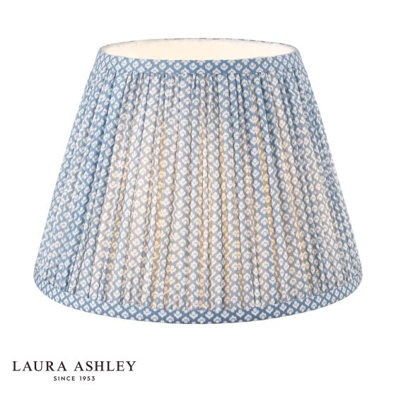 Laura Ashley Wrighton Blue Cotton Tapered Drum Shade 30cm/12 Inch